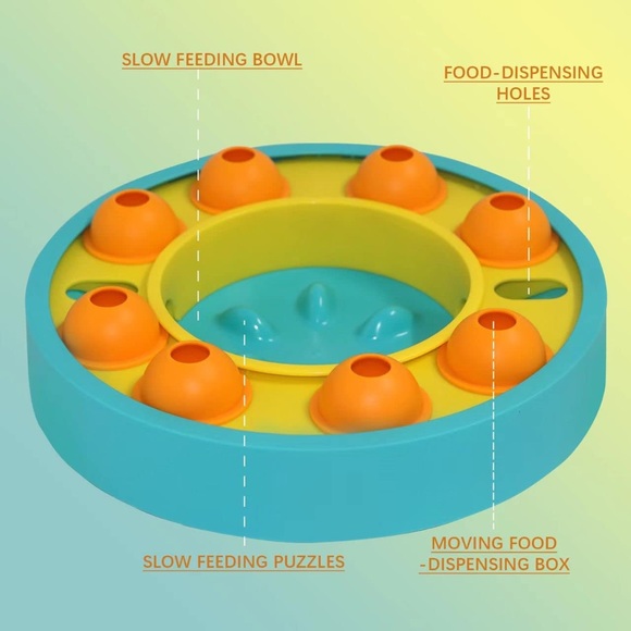 Slow Feeder Dog Bowl Enrichment Memory Training Puzzle Interactive Pet Toy - Picture 8 of 9